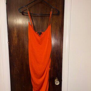 Orange Love Bodycon Midi Dress